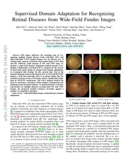 Supervised Domain Adaptation for Recognizing Retinal Diseases from
  Wide-Field Fundus Images