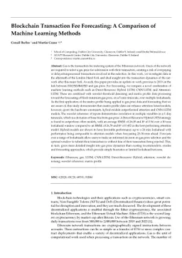 Blockchain Transaction Fee Forecasting: A Comparison of Machine Learning
  Methods