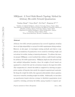 MBQuant: A Novel Multi-Branch Topology Method for Arbitrary Bit-width
  Network Quantization