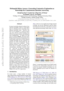 Distinguish Before Answer: Generating Contrastive Explanation as
  Knowledge for Commonsense Question Answering