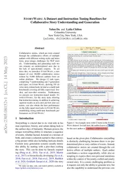 STORYWARS: A Dataset and Instruction Tuning Baselines for Collaborative
  Story Understanding and Generation