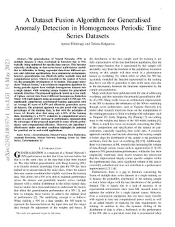 A Dataset Fusion Algorithm for Generalised Anomaly Detection in
  Homogeneous Periodic Time Series Datasets