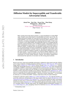 Diffusion Models for Imperceptible and Transferable Adversarial Attack
