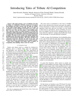 Introducing Tales of Tribute AI Competition