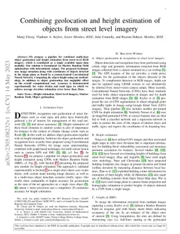 Combining geolocation and height estimation of objects from street level
  imagery