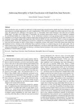 Addressing Heterophily in Node Classification with Graph Echo State
  Networks