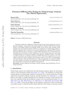 Parameter-Efficient Fine-Tuning for Medical Image Analysis: The Missed
  Opportunity