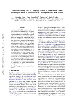 From Pretraining Data to Language Models to Downstream Tasks: Tracking
  the Trails of Political Biases Leading to Unfair NLP Models