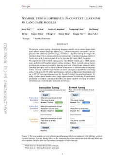 Symbol tuning improves in-context learning in language models