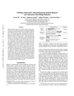 "Nothing Abnormal": Disambiguating Medical Reports via Contrastive
  Knowledge Infusion