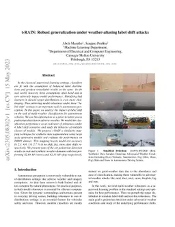 t-RAIN: Robust generalization under weather-aliasing label shift attacks