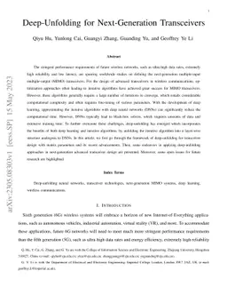 Deep-Unfolding for Next-Generation Transceivers