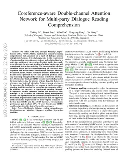 Coreference-aware Double-channel Attention Network for Multi-party
  Dialogue Reading Comprehension