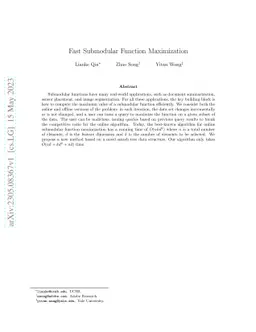 Fast Submodular Function Maximization