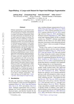 SuperDialseg: A Large-scale Dataset for Supervised Dialogue Segmentation