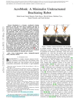 AcroMonk: A Minimalist Underactuated Brachiating Robot