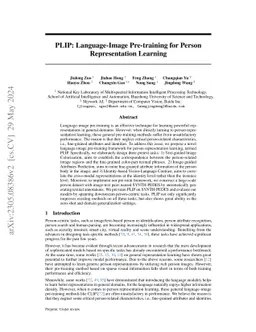 PLIP: Language-Image Pre-training for Person Representation Learning