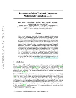 Parameter-efficient Tuning of Large-scale Multimodal Foundation Model