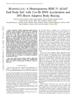 Marsellus: A Heterogeneous RISC-V AI-IoT End-Node SoC with 2-to-8b DNN
  Acceleration and 30%-Boost Adaptive Body Biasing