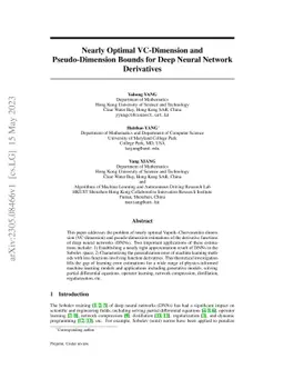 Nearly Optimal VC-Dimension and Pseudo-Dimension Bounds for Deep Neural
  Network Derivatives