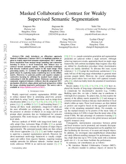 Masked Collaborative Contrast for Weakly Supervised Semantic
  Segmentation