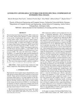 Generative Adversarial Networks for Spatio-Spectral Compression of
  Hyperspectral Images