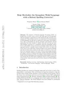 Beqi: Revitalize the Senegalese Wolof Language with a Robust Spelling
  Corrector