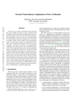 Towards Visual Saliency Explanations of Face Verification