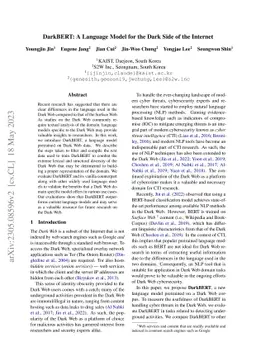 DarkBERT: A Language Model for the Dark Side of the Internet