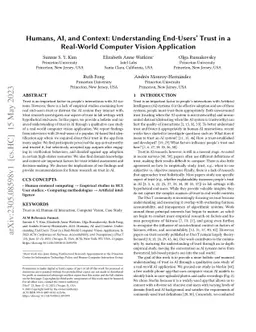 Humans, AI, and Context: Understanding End-Users' Trust in a Real-World
  Computer Vision Application
