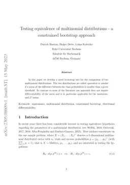 Testing equivalence of multinomial distributions -- a constrained
  bootstrap approach