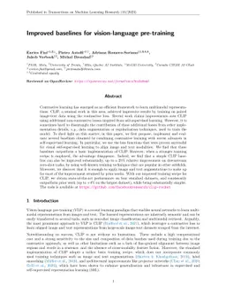 Improved baselines for vision-language pre-training