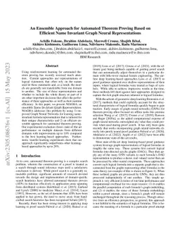 An Ensemble Approach for Automated Theorem Proving Based on Efficient
  Name Invariant Graph Neural Representations
