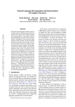 Natural Language Decomposition and Interpretation of Complex Utterances