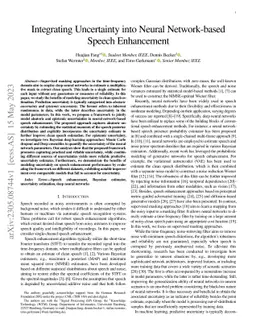Integrating Uncertainty into Neural Network-based Speech Enhancement