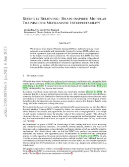 Seeing is Believing: Brain-Inspired Modular Training for Mechanistic
  Interpretability