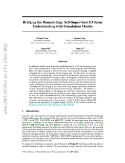 Bridging the Domain Gap: Self-Supervised 3D Scene Understanding with
  Foundation Models