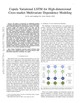 Copula Variational LSTM for High-dimensional Cross-market Multivariate
  Dependence Modeling