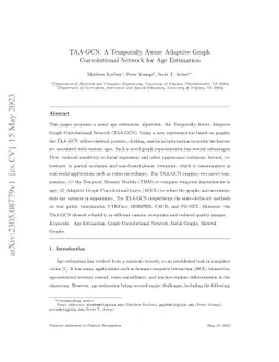 TAA-GCN: A Temporally Aware Adaptive Graph Convolutional Network for Age
  Estimation