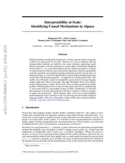 Interpretability at Scale: Identifying Causal Mechanisms in Alpaca