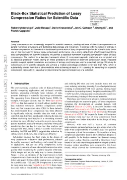 Black-Box Statistical Prediction of Lossy Compression Ratios for
  Scientific Data