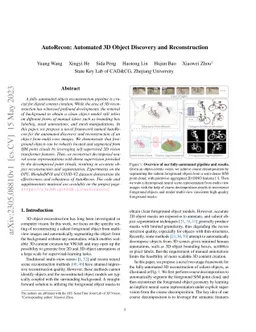AutoRecon: Automated 3D Object Discovery and Reconstruction