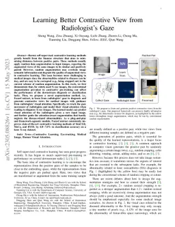 Learning Better Contrastive View from Radiologist's Gaze