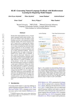 RL4F: Generating Natural Language Feedback with Reinforcement Learning
  for Repairing Model Outputs
