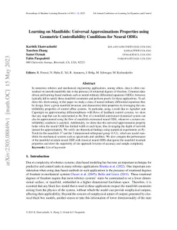 Learning on Manifolds: Universal Approximations Properties using
  Geometric Controllability Conditions for Neural ODEs