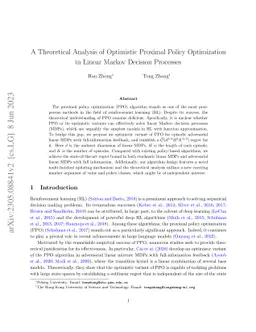 A Theoretical Analysis of Optimistic Proximal Policy Optimization in
  Linear Markov Decision Processes