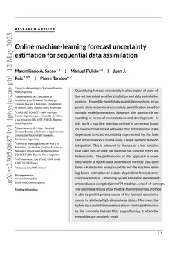 Online machine-learning forecast uncertainty estimation for sequential
  data assimilation