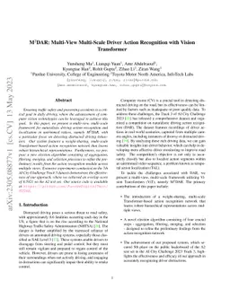M$^2$DAR: Multi-View Multi-Scale Driver Action Recognition with Vision
  Transformer