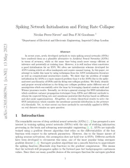 Spiking Network Initialisation and Firing Rate Collapse
