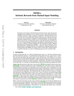 MIMEx: Intrinsic Rewards from Masked Input Modeling